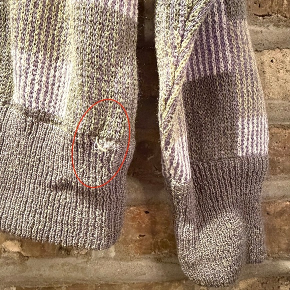 Men's Gray and Lilac Checkered Sweater - Picture 5 of 5